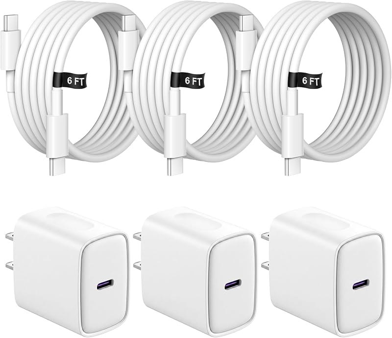 iPhone 17 16 15 Charger Fast Charging 3 Pack USB C Charger Block — Cases, chargers, MagSafe, earbuds, a for cases