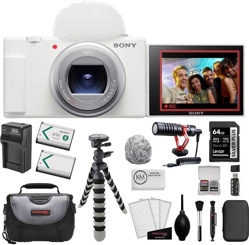 Sony ZV-1 II Premium Compact Digital Camera 4K Video (White) — white spare battery for white spare battery
