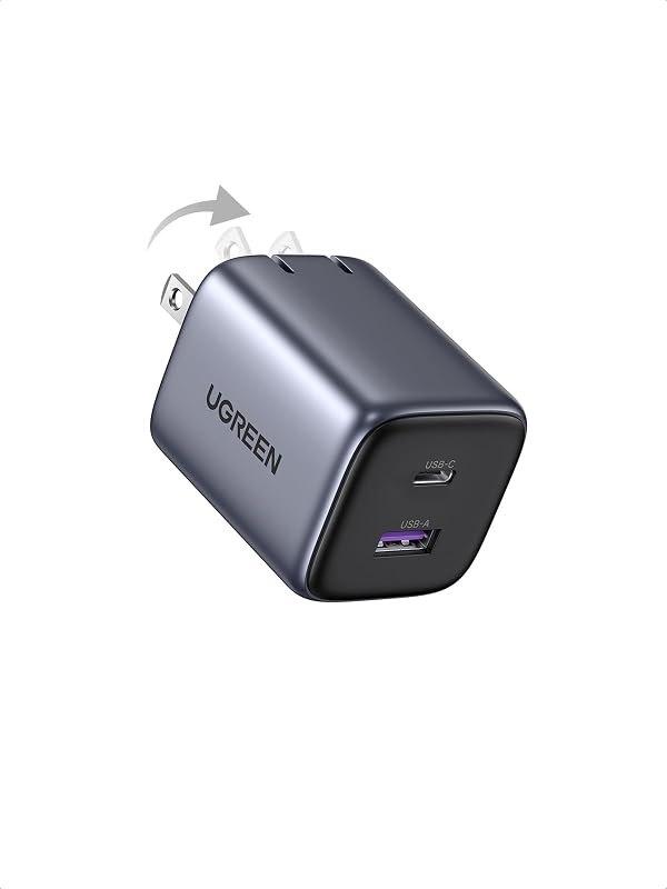 35W USB C Charger for iPhone 17 Fast Charging, Nexode 2-Ports GaN Foldable PPS Compact Fast Wall Charger Block for