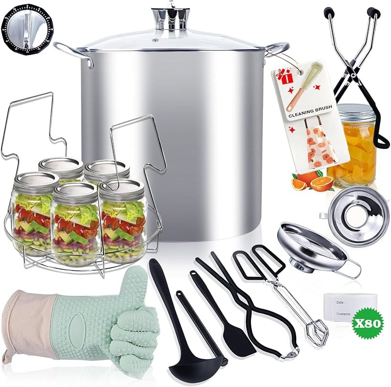 Canning Pot-Canning supplies starter kit, Canning Tool Kits Set for Beginners, Stainless Steel Water Bath Canner Kit