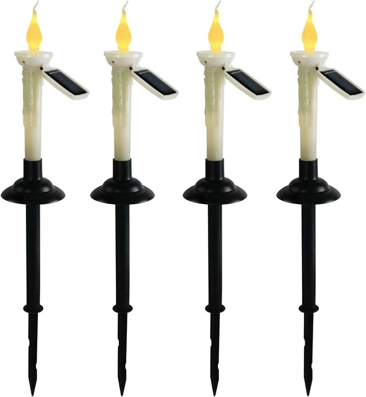 Solar Taper Candles Outdoor Waterproof, 4-Pack LED Candles Light — best solar desk holder for solar desk holder