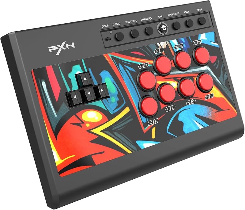 PXN X8 Arcade Stick - Fight Stick Joystick with Turbo and Green Axis Mechanical Buttons Game Controller Joystick —