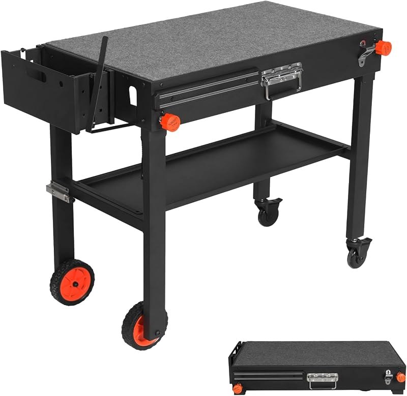 Outdoor Portable Grill Table Stand - Folding Prep Stand for 17" or 22" Blackstone Griddle, Large Space Blackstone