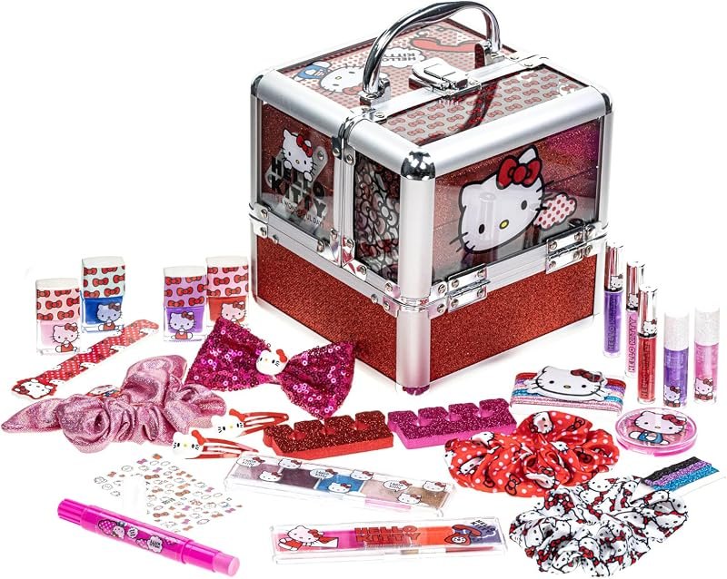 Hello Kitty Makeup Train Case Deluxe Beauty Set, Ages 6+ — Beauty Makeup kit for beauty makeup