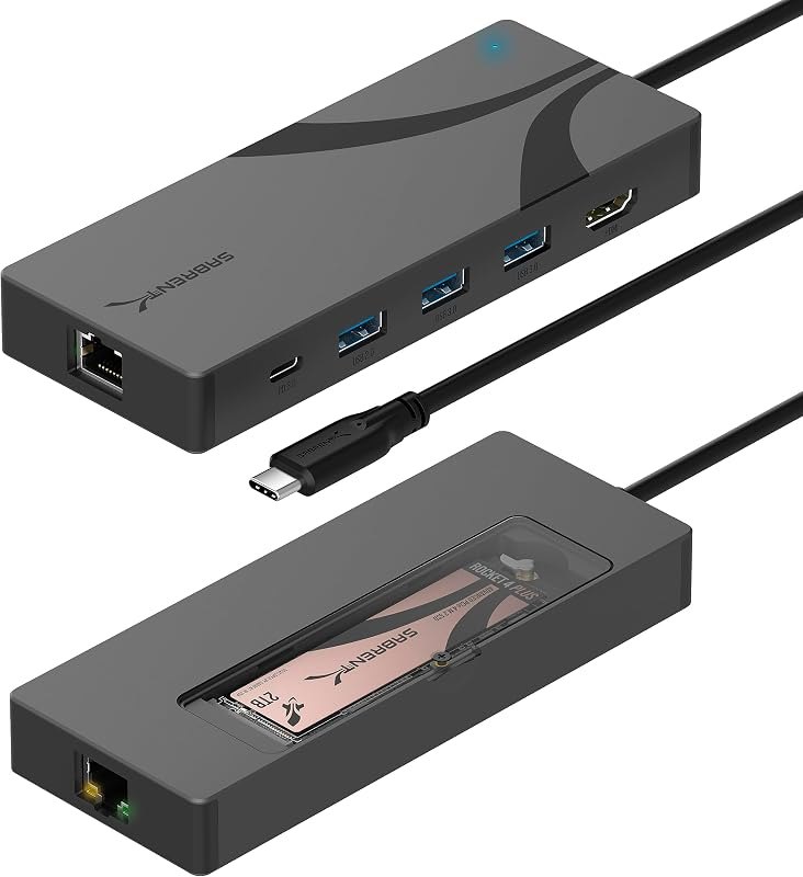 SABRENT USB-C 6-Port Hub & M.2 SSD Dock, 4K HDMI, 90W PD (HB-6PNV) — best Hubs, docks, SSDs, webcams, key for hubs