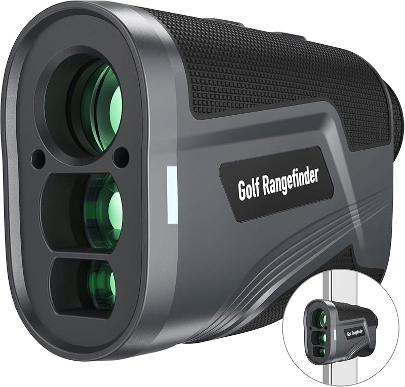 Golf Ranger Finder with Slope, 1100 Yard Range Finder, Magnetic Golf Range Finder, 6X Magnification with Flag Pole