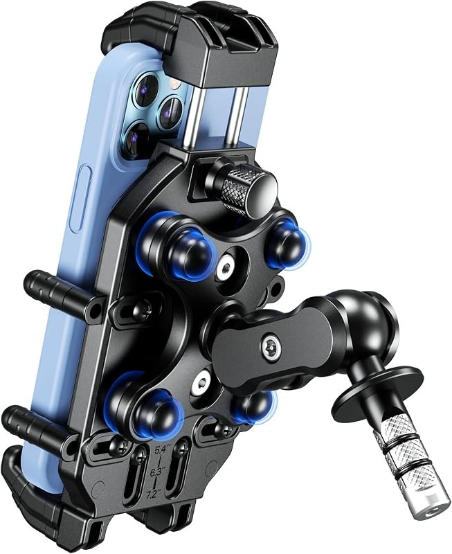 Anti-Theft Motorcycle Fork Stem Phone Mount with Vibration Dampener — motorcycle quad lock for motorcycle phone mount
