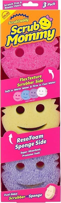 Scrub Mommy Kitchen Sponges - Dual-Sided Dish Sponges for Scrubbing - Non-Scratch Cleaning Sponges for Washing Dishes