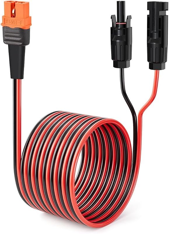 ELFCULB 12AWG 75FT Solar to XT60i Cable 2 10 25 35 50 75 100FT Solar Connector to XT60i Adapter Cable for Portable