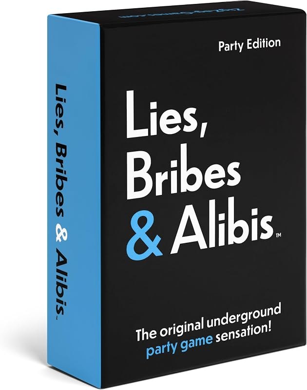 Lies, Bribes & Alibis - A Fun Adult Party Card Game for Date Nights, College Bashes, Friendly Gatherings and Game