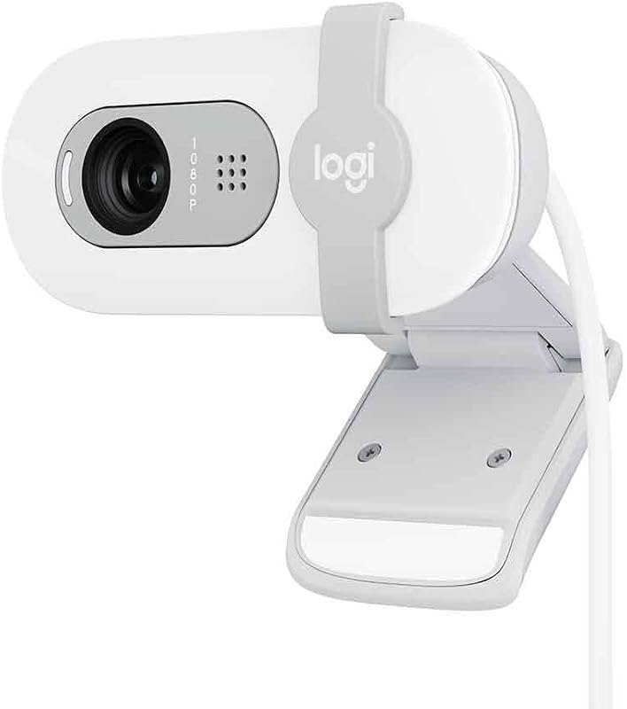 Logitech Brio 100 Full HD Webcam with Built-in Microphone, Privacy Protection, Auto Light Correction and USB-A