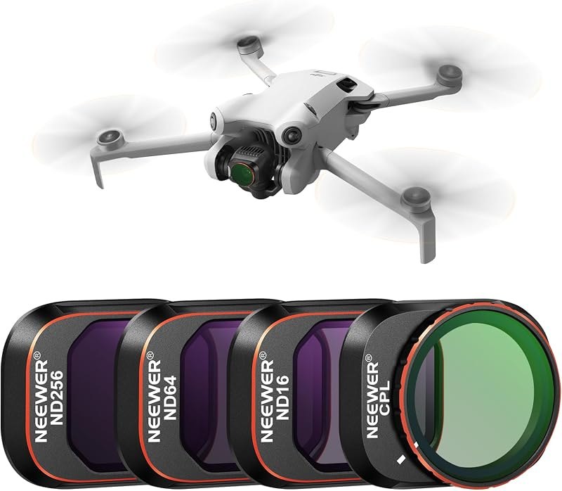 NEEWER ND & CPL Filter Set Compatible with DJI Mini 4 Pro, 4 Pack — Cameras, lenses, and shooting access for cameras