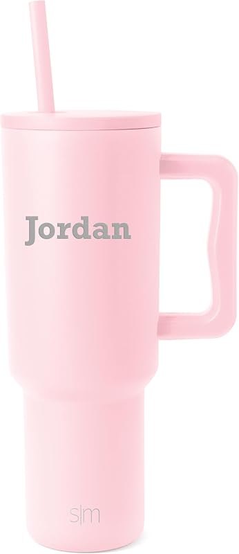 Simple Modern Personalized 40 oz Tumbler with Handle and Straw Lid Custom Laser Engraved Gifts for Women Men Cupholder