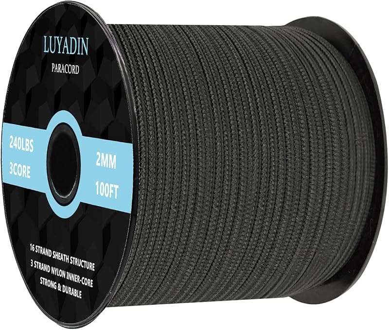 Paracord 240lb - Diameter 2mm Micro Utility Cord -3 Strand Parachute Spool Cord - 100ft 200ft,Paracord for