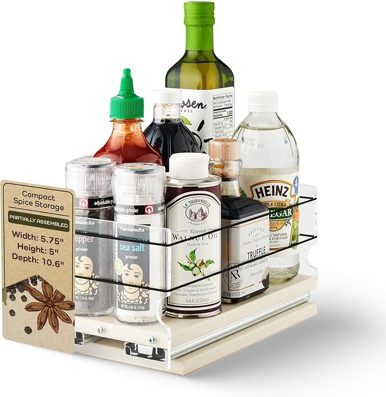 Vertical Spice - Heavy Duty Kitchen Spice Rack Storage - Pull Out Drawers For Kitchen Cabinets - Sliding Pantry