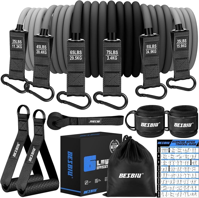 Heavy Resistance Bands for Working Out, 300lbs/360lb/420lb Exercise Bands Workout Bands with Handles, Door Anchor