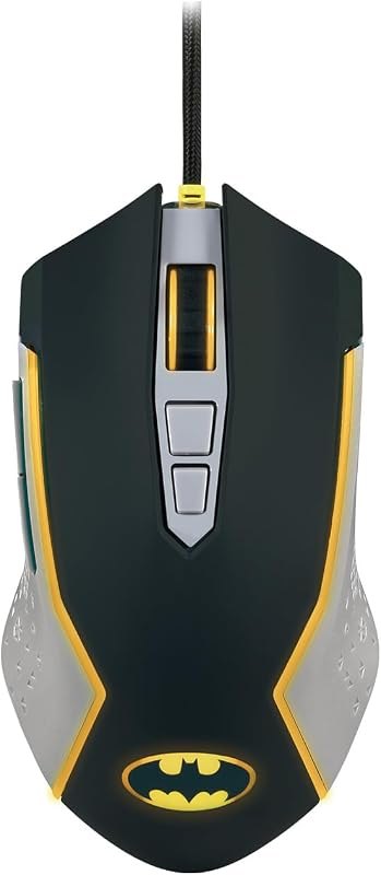 FRTEC - Batman Edition Gaming Mouse, Yellow LED Lighting, Adjustable DPI, Wired, Official DC Collection, Fast and
