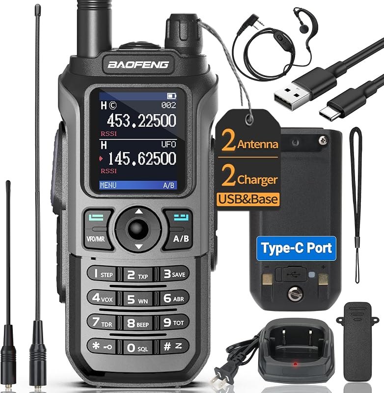 Ham Radio Baofeng Radio UV-21R Ham Radio Handheld Long Range Two Way Radio for Adults 5RM Rechargeable Walkie Talkies