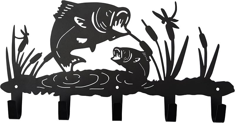 Metal Fish Coat Hooks Wall Art Decor-Fish Hangers and Key Holder-Clothes Rack and Backpack Hanger-Animal Theme Hooks