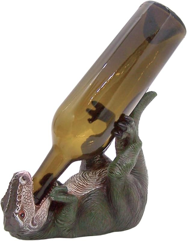 Wowser T-Rex Wine Bottle Holder, Dinosaur Wine Rack for Countertop, Funny Tyrannosaurus Rex Bottle Display, Unique