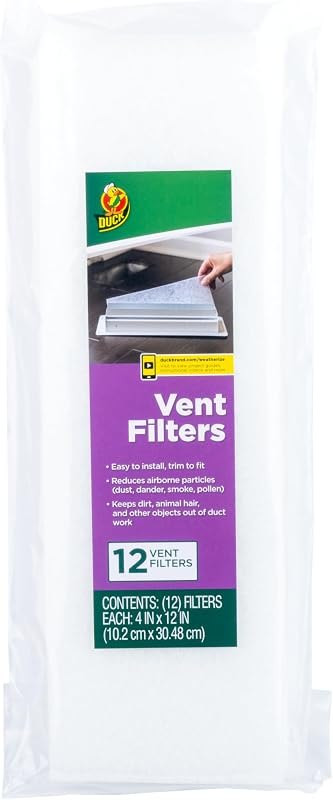Duck Brand Air Vent Filters, Reduce Airborne Particles like Dust, Dander, Pollen and Trap Debris in your Ventilation