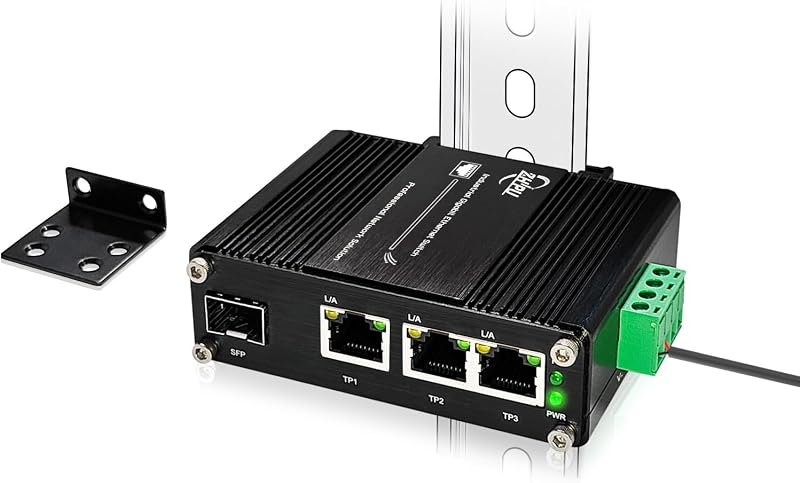 Industrial 3-Port RJ45 IEEE802.3af/at-1 SFP Gigabit Switch — best printers wall mount for printers wall mount