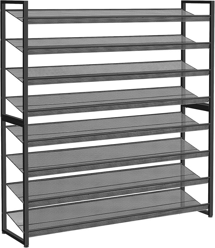 Nunsino Shoe Rack, Large Metal Shoe Organizer,Max Holds 50 Pairs,8 Tier Shoe Storage Shelf for Garage,Closet,Entryway