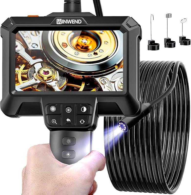 WINWEND Endoscope Camera with Light for Drain,Pipe,Plumbing Mechanic Tools — Plugs, cameras, lights, and small ho for