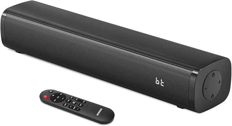 2.1ch Small Sound Bars for TV with 6 Levels Voice Enhancement, Built-in Subwoofer, 16 Inches Bluetooth 5.3 Soundbar