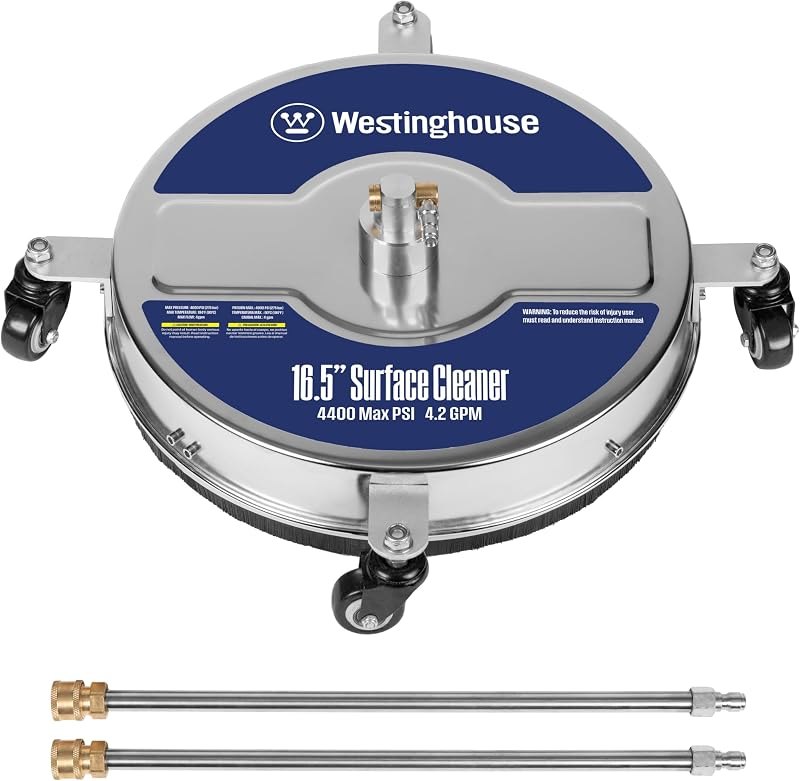 Westinghouse Universal 16.5” Pressure Washer Surface Cleaner Attachment - Stainless Steel - 4400 Max PSI, 1/4”