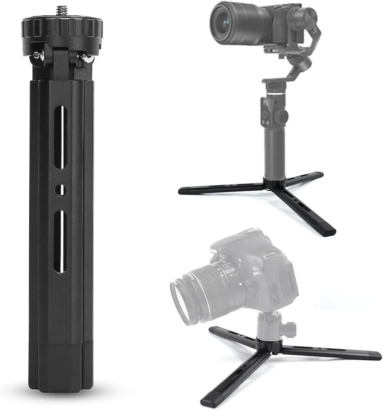 Adjustable Aluminum Mini Tripod - Desktop Tabletop Stand for DSLR Cameras, Zhiyun Weebill/Smooth/Crane, DJI Ronin