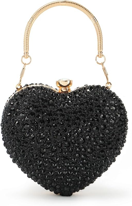 Mini Heart Shaped Purse,Valentines Purses and Handbags,Rhinestone Evening Purse Clutch for Womens — handbags evening