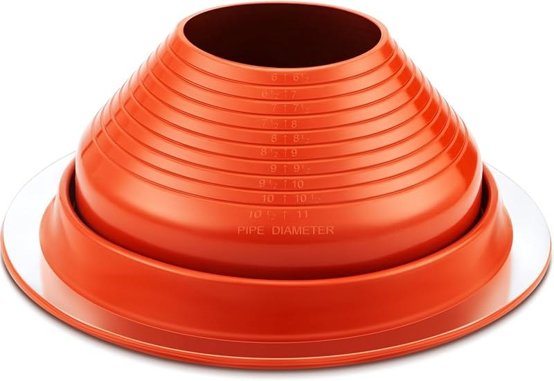 Yaocom 1 Piece #7 Pipe Flashing Boot for Pipe OD 6" to 11" Silicone High Temp Flexible Roof Jack Roofing Pipe Boot