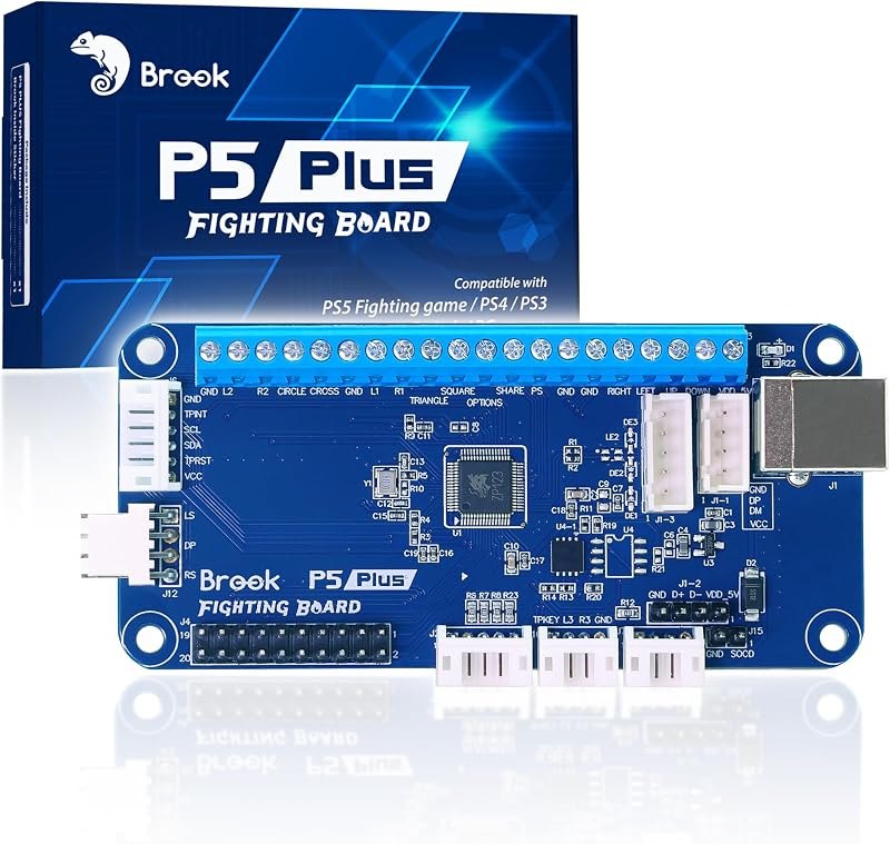 Brook P5 Plus Fighting board - Pre-Installed Header Version, Lightning-quick response times to dominate the fight