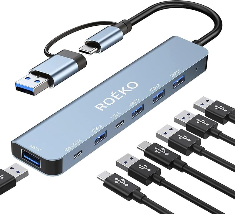 USB HUB 7-in-1, USB C HUB,USB 3.0 HUB with Multiport Adapter — Hubs, docks, SSDs, webcams, keyboard for hubs docks