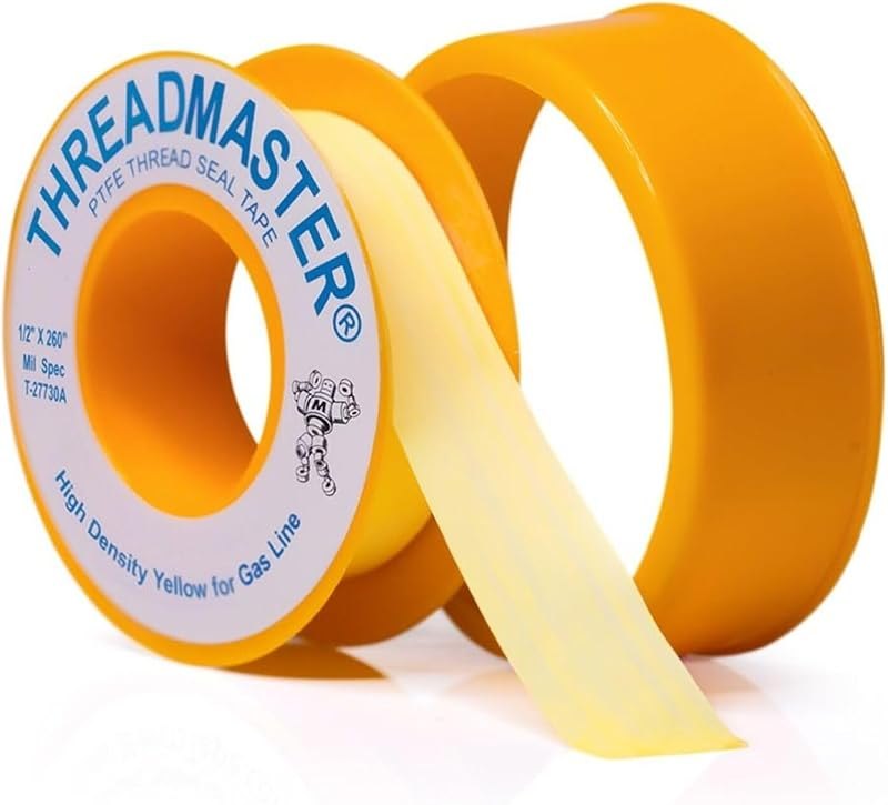 TAPEWELL Yellow Gas Pipe Thread Sealant Tape - 1/2" Width, Pack of 1 — Leak tape, supply lines, and the 2 a for leak