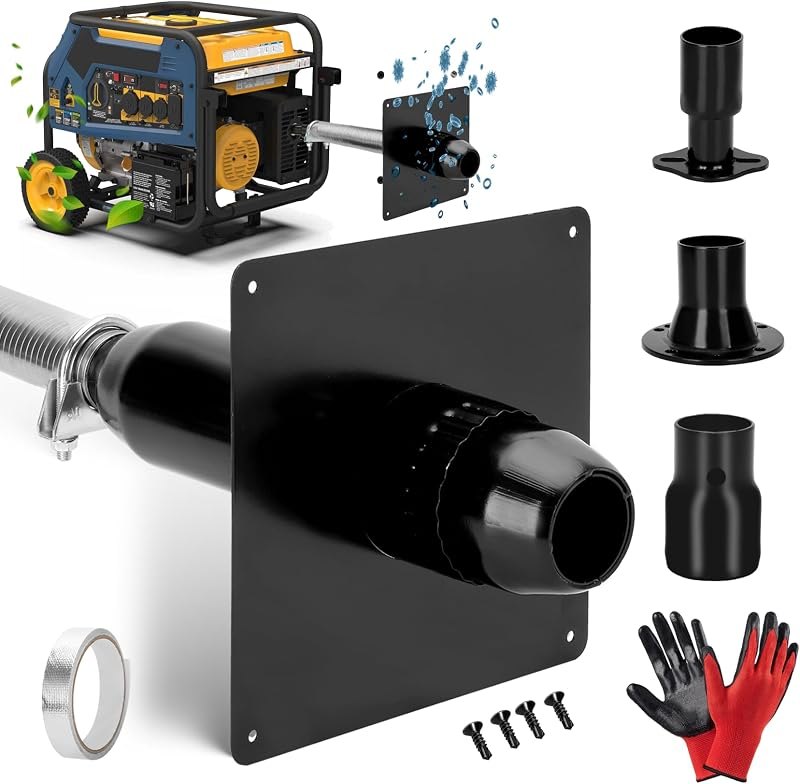 Generator Exhaust Extension Silencer Kit with Three Universal Adapters Compatible ALL Portable Generators with