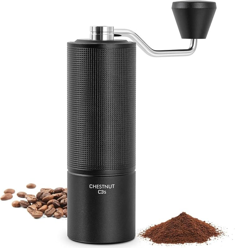TIMEMORE Chestnut C3S Manual Coffee Grinderwith Stainless Steel S2C Conical Burr, All-Metal Body, Adjustable Setting