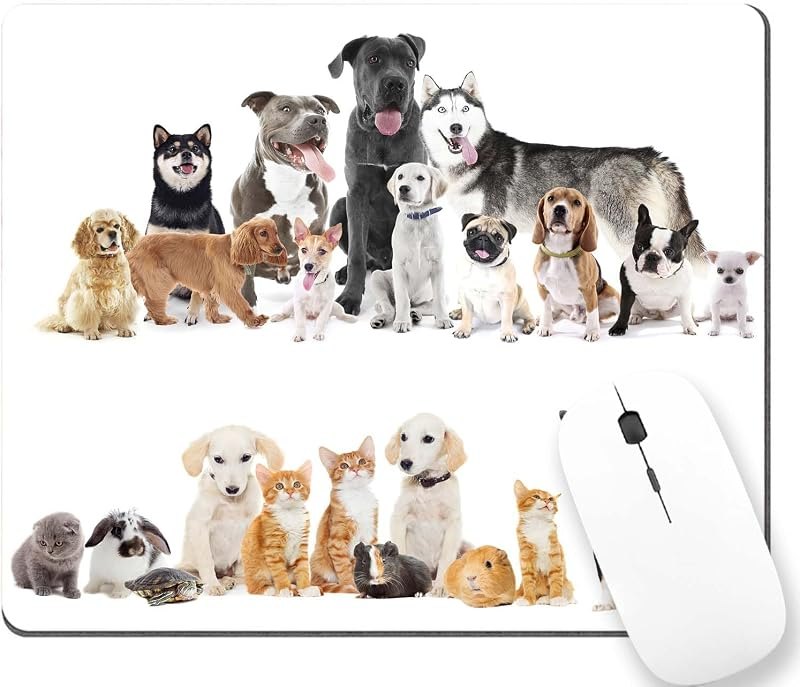 TSSOHU Mouse Pad,Different Cats and Dogs Customized Premium-Textured Mouse Mat,Washable Mousepads with Lycra Cloth