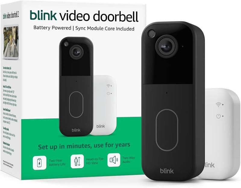 All-new Blink Video Doorbell with Basic Annual Plan — Battery video doorbell for video doorbells