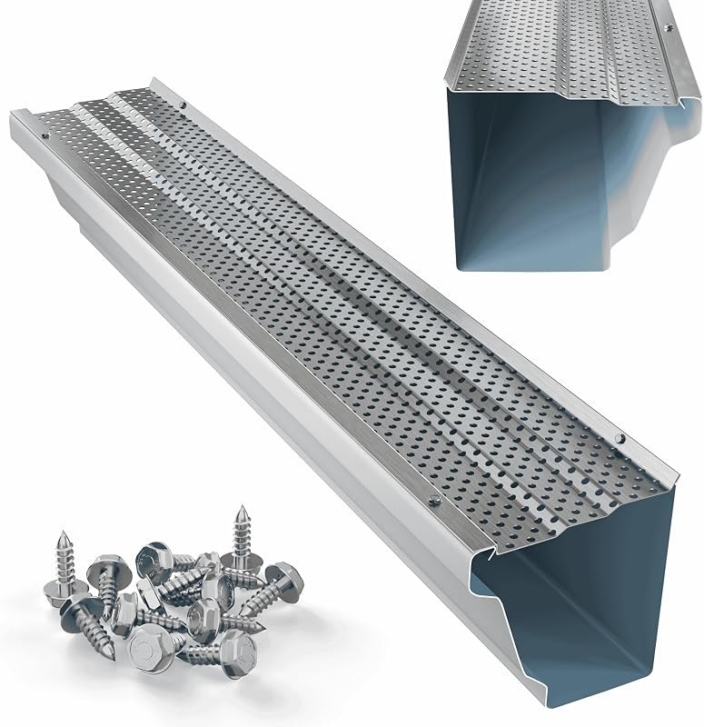 5" Gutter Guards Leaf Filter - Domestic Aluminum Gutter Guard - Contractor Grade Rain Gutter Cover - Made in The USA