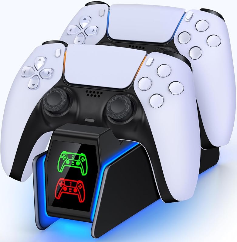 PS5 Controller Charger Station for Playstation 5 Dualsense with LED Light Dual Stand Charger Dock, PS5 Controller