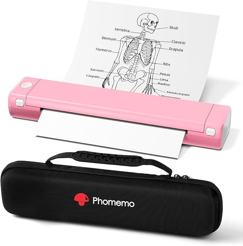 Phomemo Inkless Portable Printer for Travel - Wireless Thermal Printer Compatible with Phone & Laptop, Bluetooth