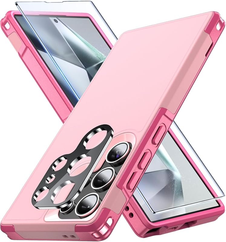 for Samsung Galaxy S24 Ultra Case,[15 FT Military Grade Drop Protection],with [9H Tempered Glass Screen +Camera