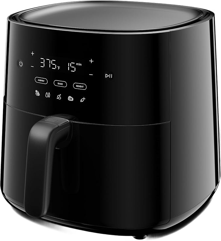 Frigidaire 3-in-1 Air Fryer, Large 5.3 QT Capacity, Digital Display, 3 Cooking Modes, 5 Recipe Presets, Automatic