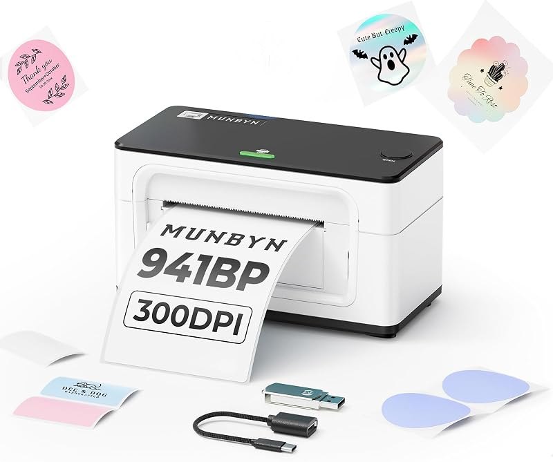 MUNBYN Bluetooth Thermal Label Printer 941BP, 300DPI Wireless 4x6 Shipping — best 4x6 label printer for 4x6 label