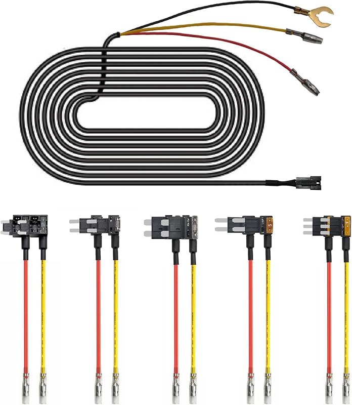 mangoal Fuse Box Power Adapter Dash Cams, Upgrade Parking Monitoring, Hardwire Wire Kit Accessories(8.20 ft