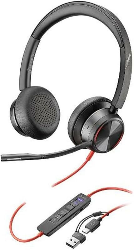 Poly Blackwire 8225 Stereo Microsoft Teams Certified USB-C Headset + USB-C/A Adapter — best stereo Teams headset for