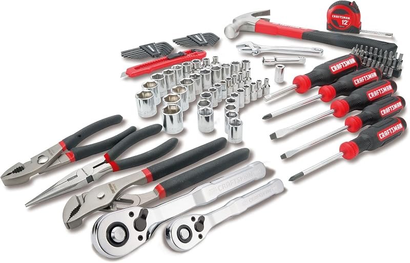 CRAFTSMAN 102-Piece Tool Kit for Home and Car, Durable Hand Tools Set with SAE and Metric Socket Set, Screwdrivers