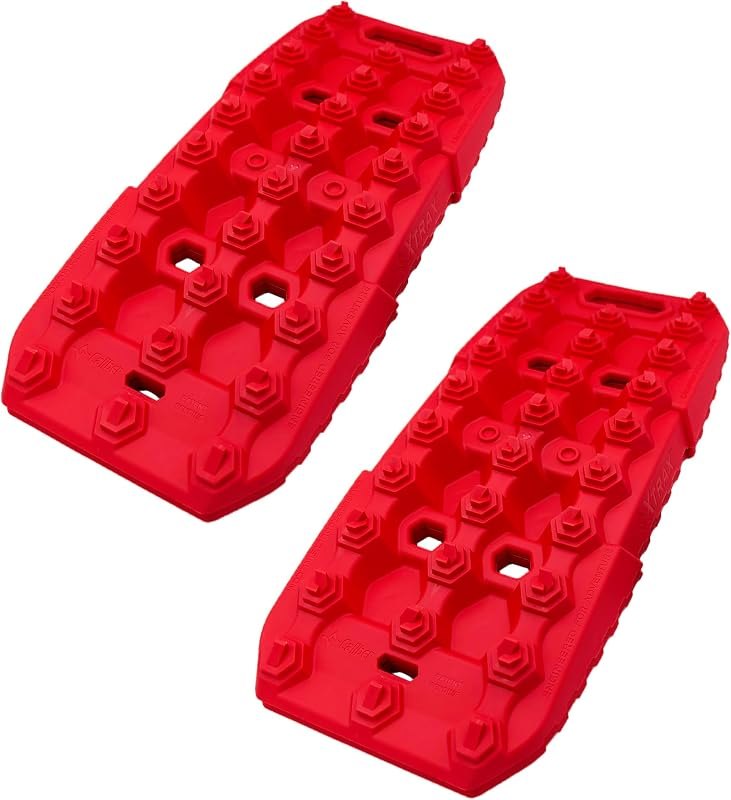 Caliber XTrax Off Road and Snow Recovery Traction Boards, Made in USA, Red, 2-PACK — traction boards recovery for